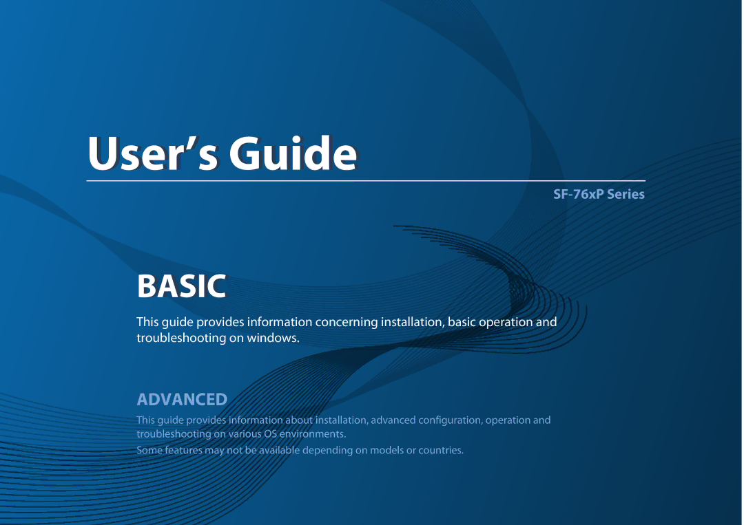 Samsung SF-76xP Series manual User’s Guide 