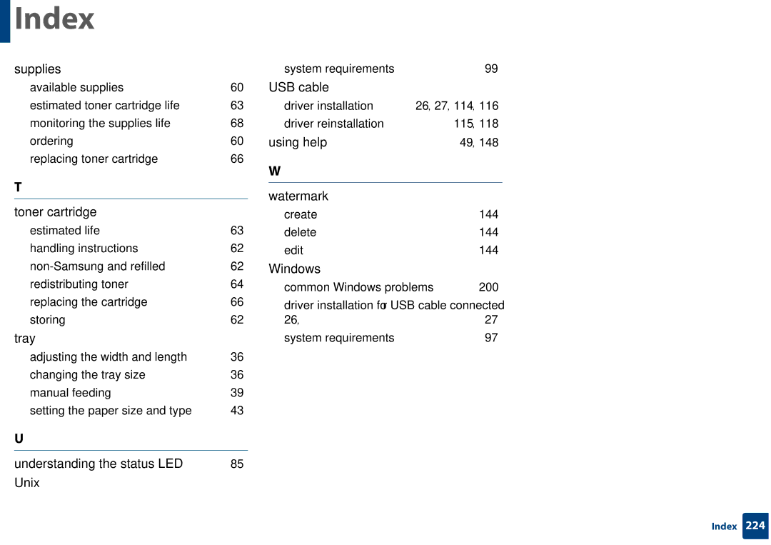 Samsung SF-76xP Series manual Understanding the status LED Unix 