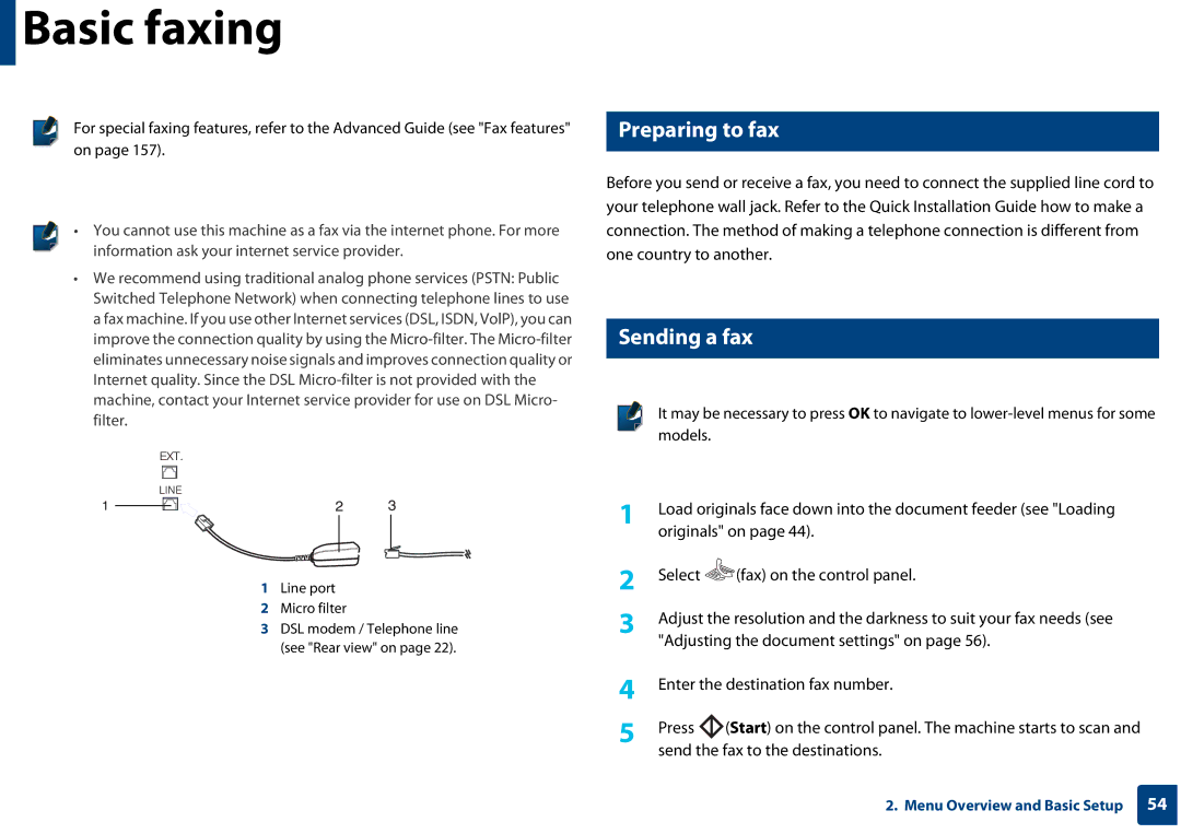 Samsung SF-76xP Series manual Basic faxing, Preparing to fax, Sending a fax 