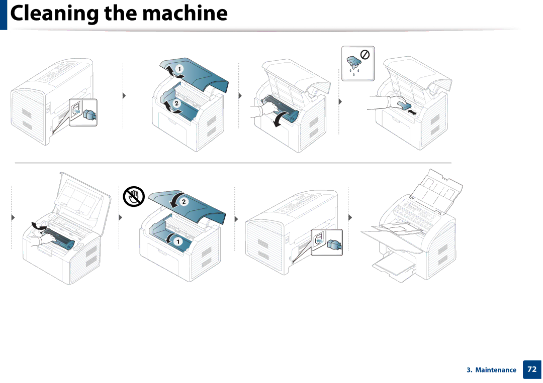 Samsung SF-76xP Series manual Cleaning the machine 