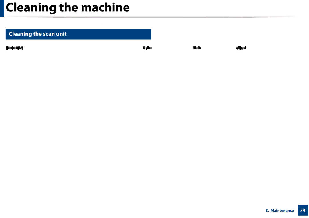 Samsung SF-76xP Series manual Cleaning the scan unit 