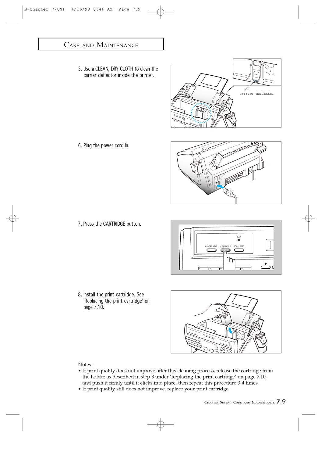 Samsung SF4000, SF4100, SF4200 manual Carrier deflector 