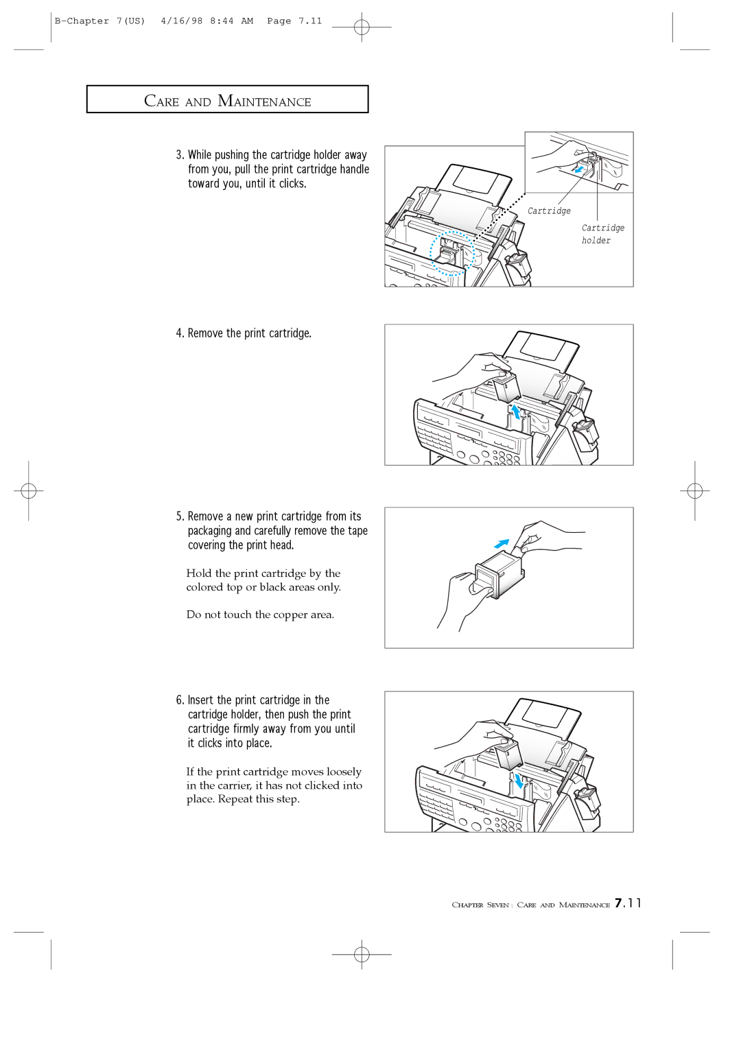 Samsung SF4200, SF4100, SF4000 manual Remove the print cartridge 