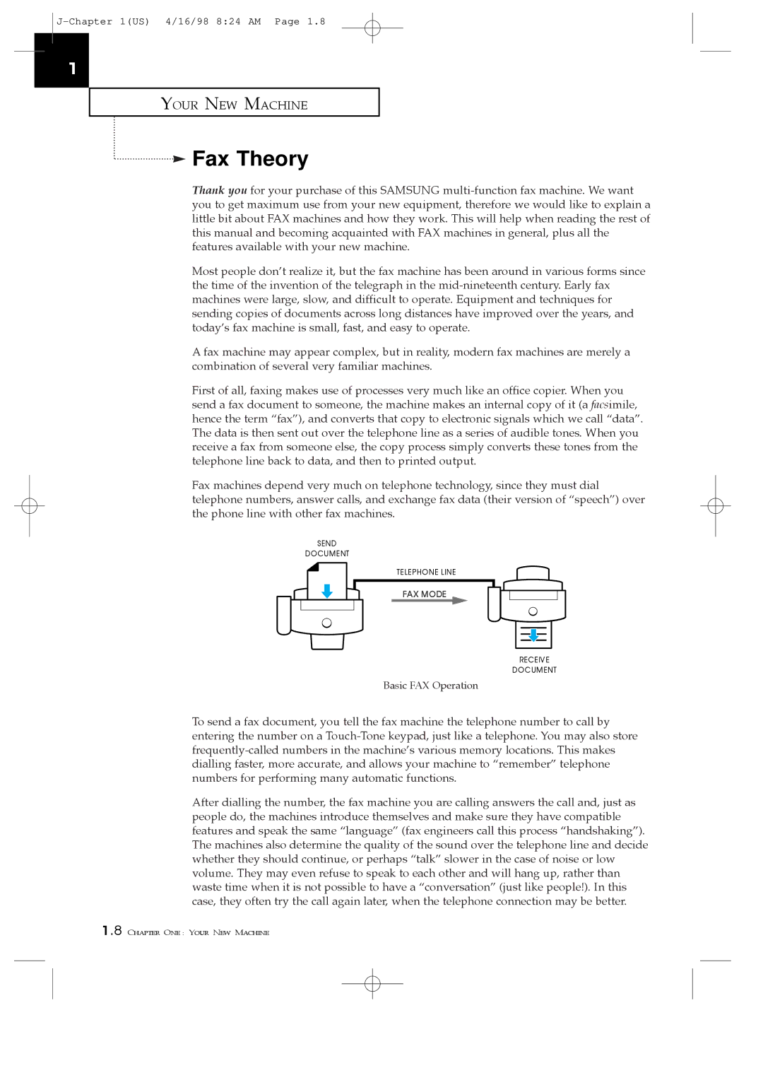 Samsung SF4000, SF4100, SF4200 manual Fax Theory, Basic FAX Operation 