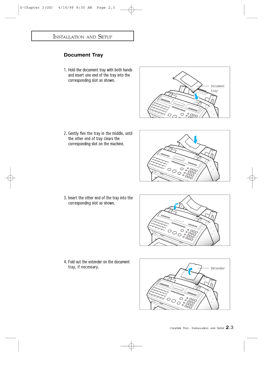 Samsung SF4200, SF4100, SF4000 manual Document Tray 