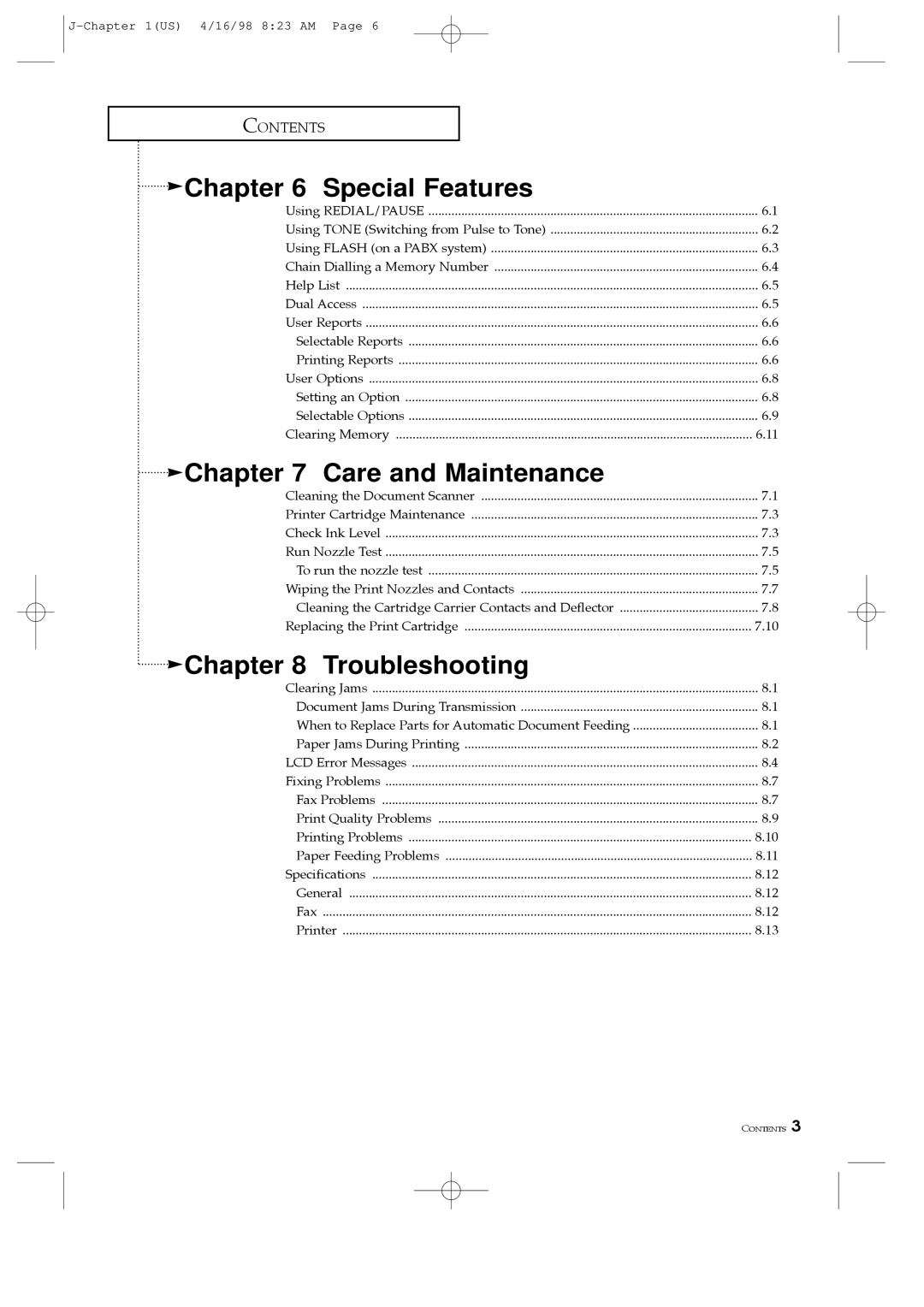 Samsung SF4000, SF4100, SF4200 manual Special Features, Care and Maintenance, Troubleshooting 