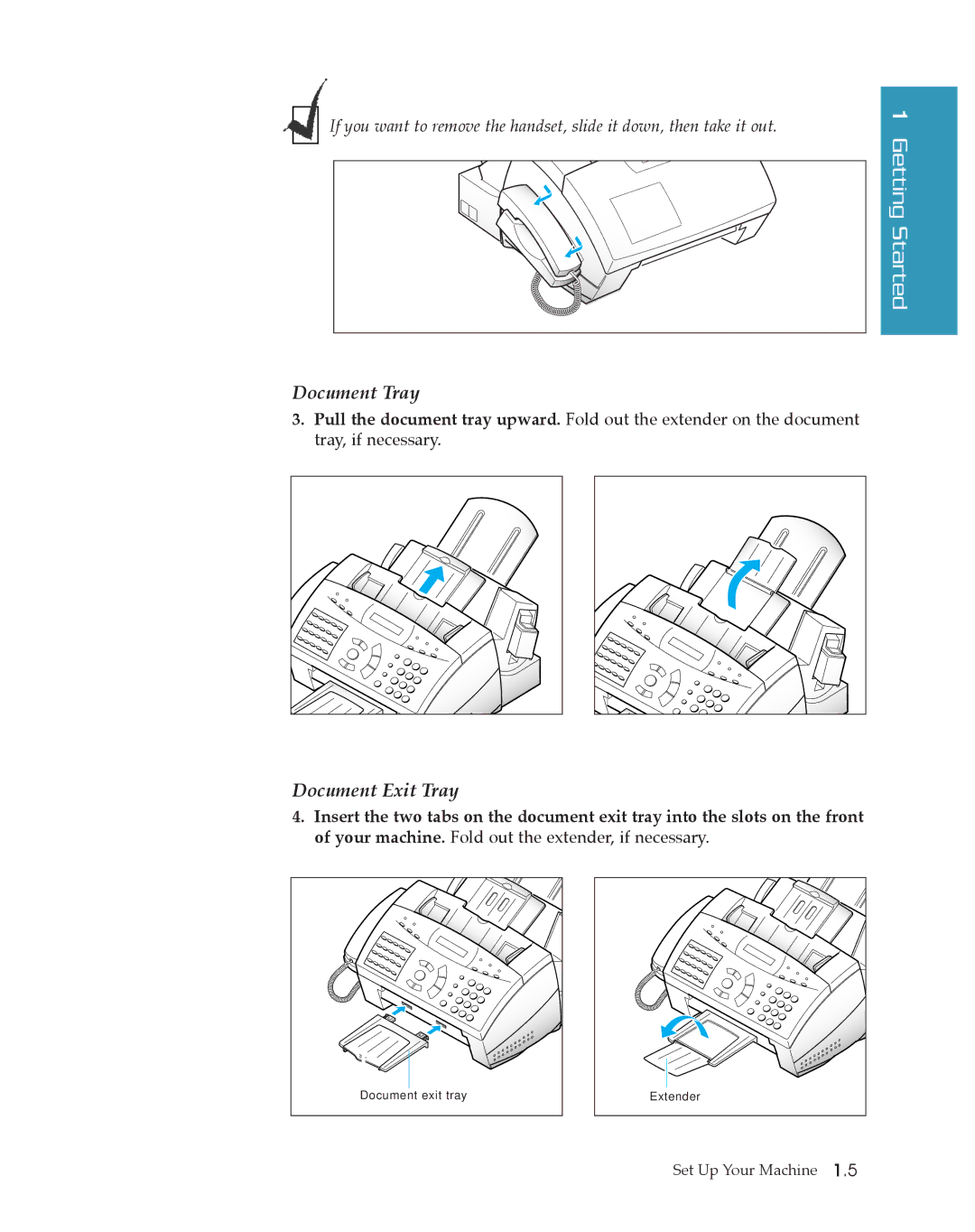 Samsung SF4500 manual Document Tray 