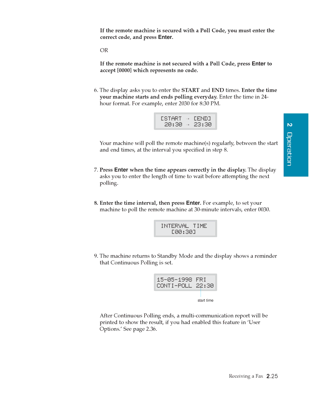 Samsung SF4500 manual Interval Time 