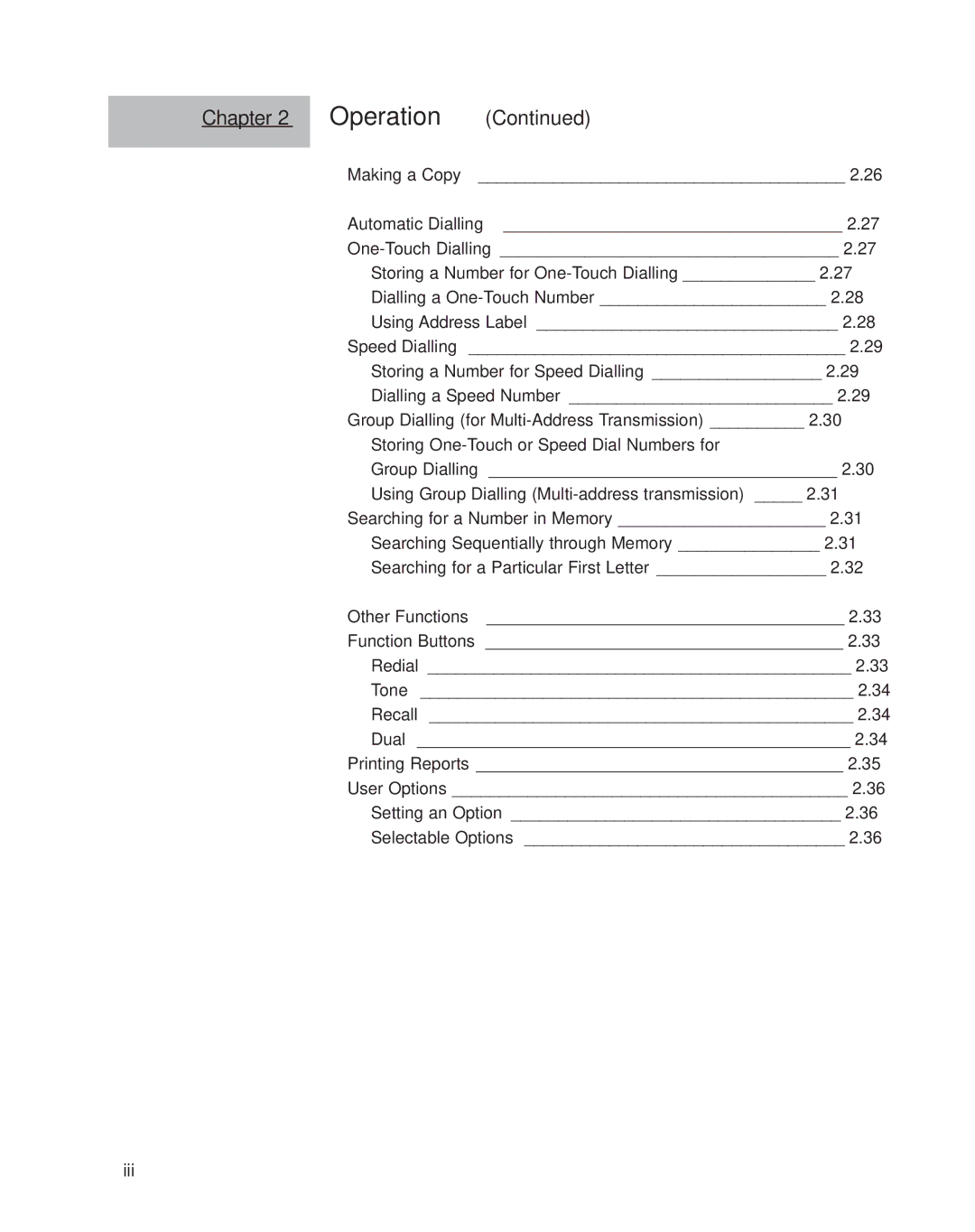 Samsung SF4500 manual Iii 