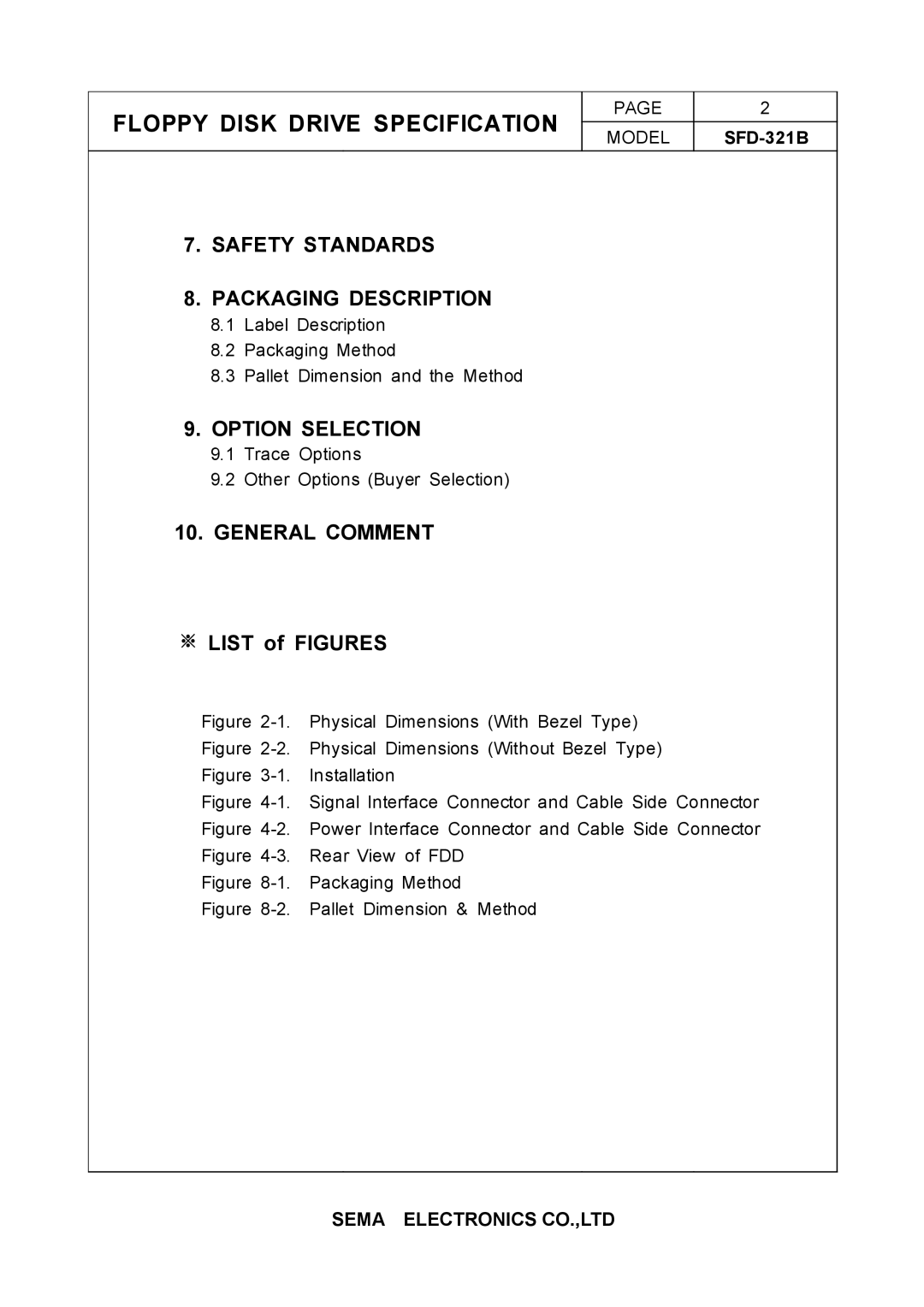 Samsung SFD-321B specifications Safety Standards Packaging Description 