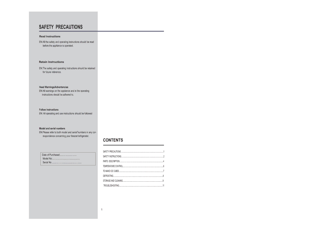 Samsung SG06BCSWHL/ABW, SG12BCSWQL/SUT, SG12BCSWHL/ABW, SG15DCGWQL/SUT, SG12BCSWQN/JMP, SG12BCPWQN/DOR manual Safety Precautions 