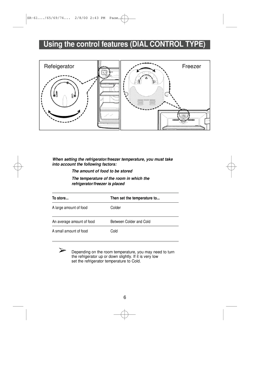 Samsung SG605SCSWQ/ATC Model with Digital Display, Super Button, To store Then set the temperature to, FRE.TEMPButton 