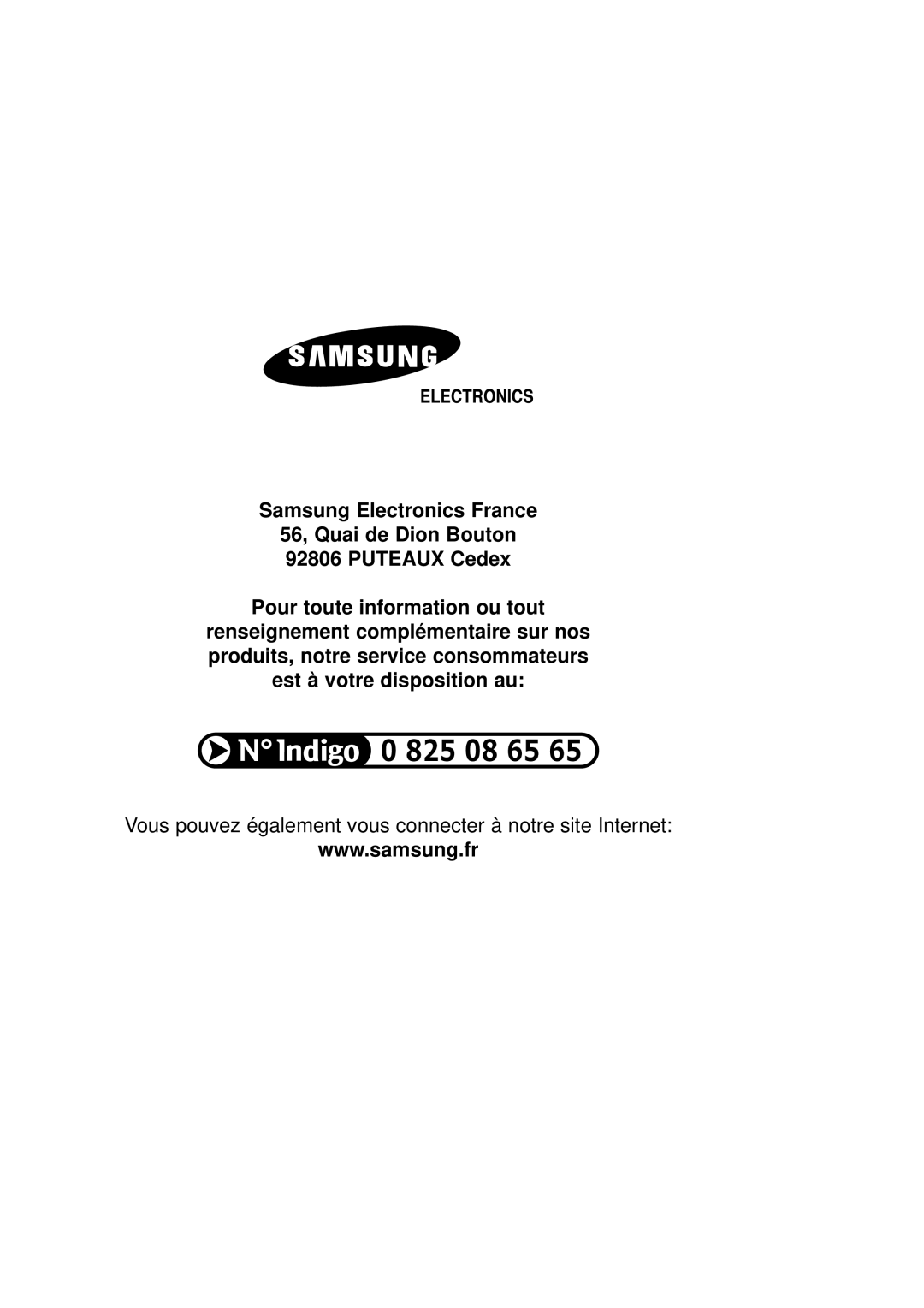 Samsung SG628ECSWQ/CAF, SG628ECSWQ/XEG, SG628ECSWH/CAF manual Vous pouvez également vous connecter à notre site Internet 