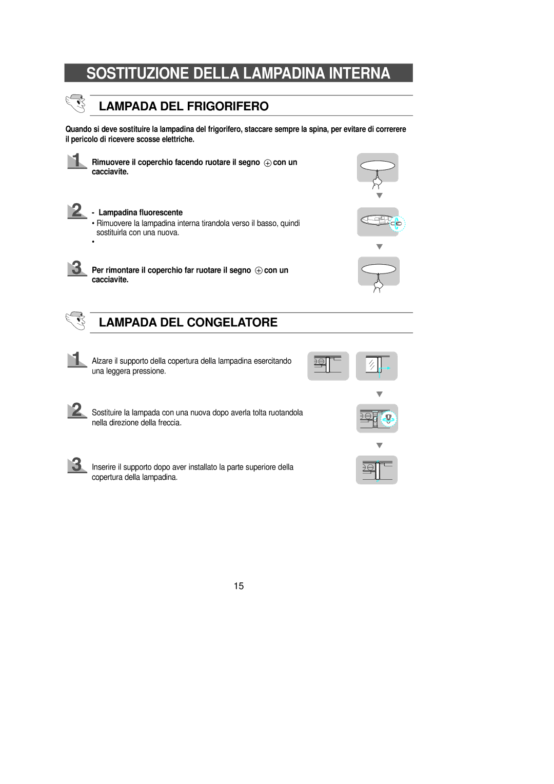 Samsung SRL629ACC/XET, SR-L629EV Sostituzione Della Lampadina Interna, Lampada DEL Frigorifero, Lampada DEL Congelatore 