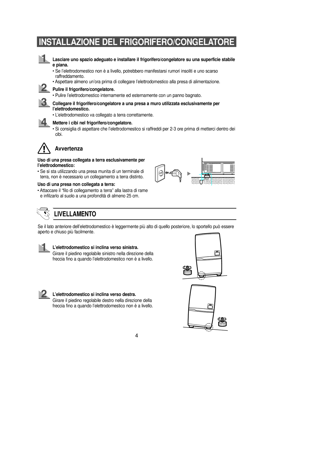 Samsung SRL629ACC/XET, SG629ECSWQ/XEF, SG628ECSWQ/XEF, SG628EVMGQ/XET, SN629EPSGQ/XEG, SN679EPSGQ/XET, SR-L629EV Livellamento 