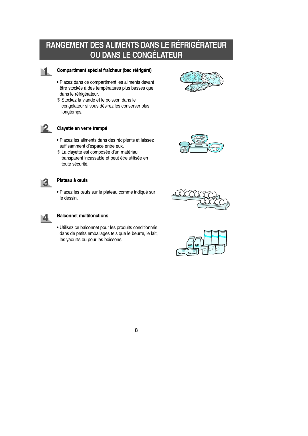 Samsung SG649EVMGQ/XET OU Dans LE Congélateur, Compartiment spécial fraîcheur bac réfrigéré, Clayette en verre trempé 