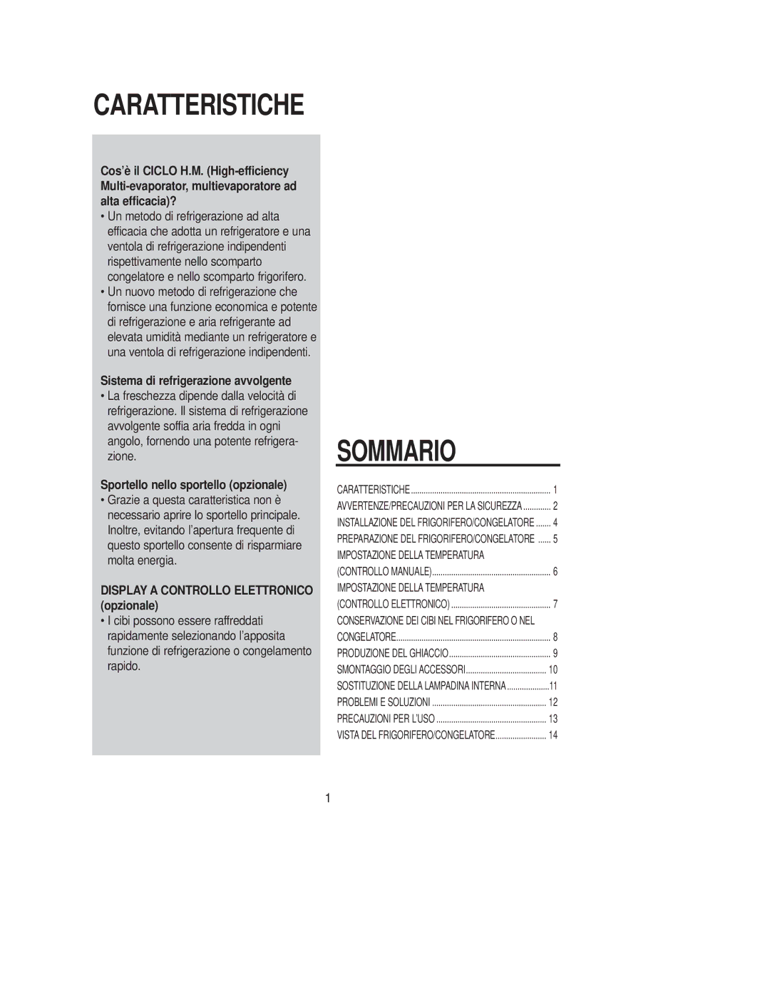 Samsung SG649EVMGQ/XET manual Caratteristiche 