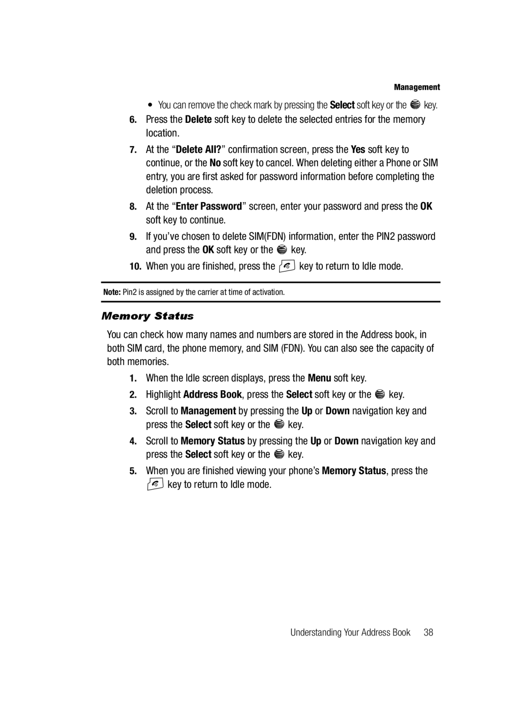 Samsung SGH-a117 Series manual Memory Status 