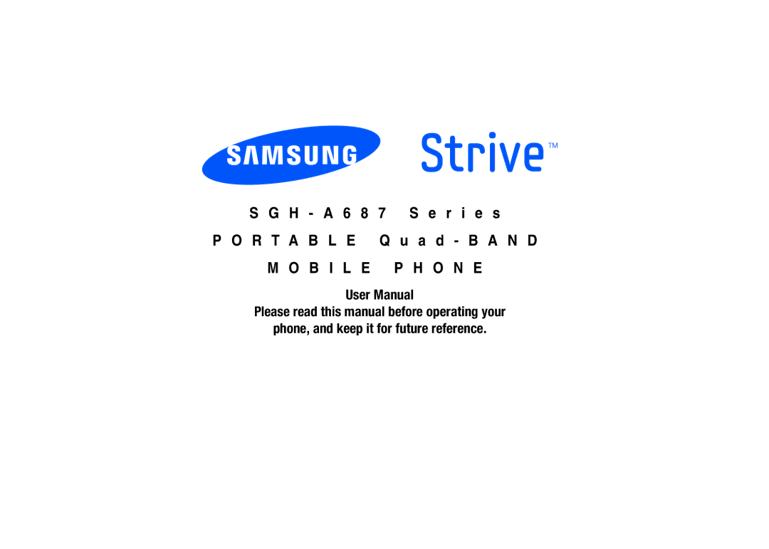 Samsung SGH-A687LBAATT user manual B I L E P H O N E 