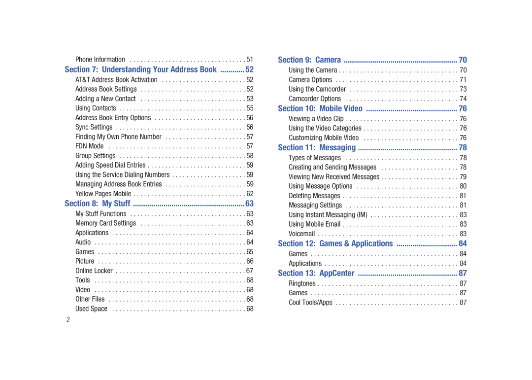 Samsung SGH-A687LBAATT user manual Camera 