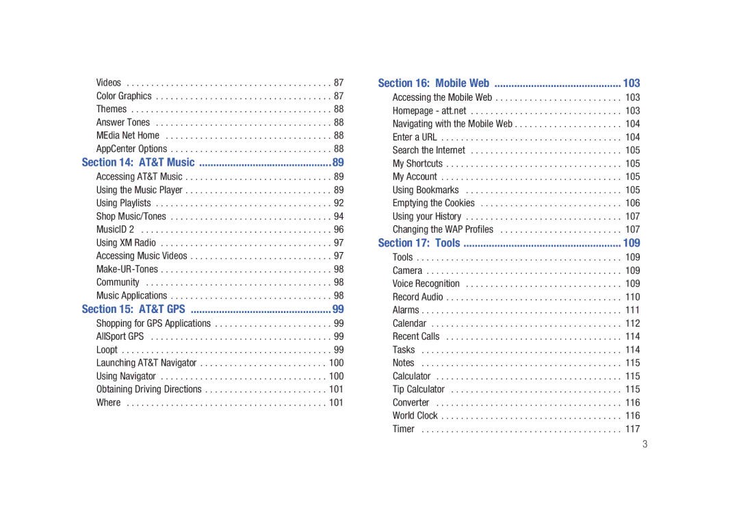 Samsung SGH-A687LBAATT user manual 103, 104, 105, 106, 107 