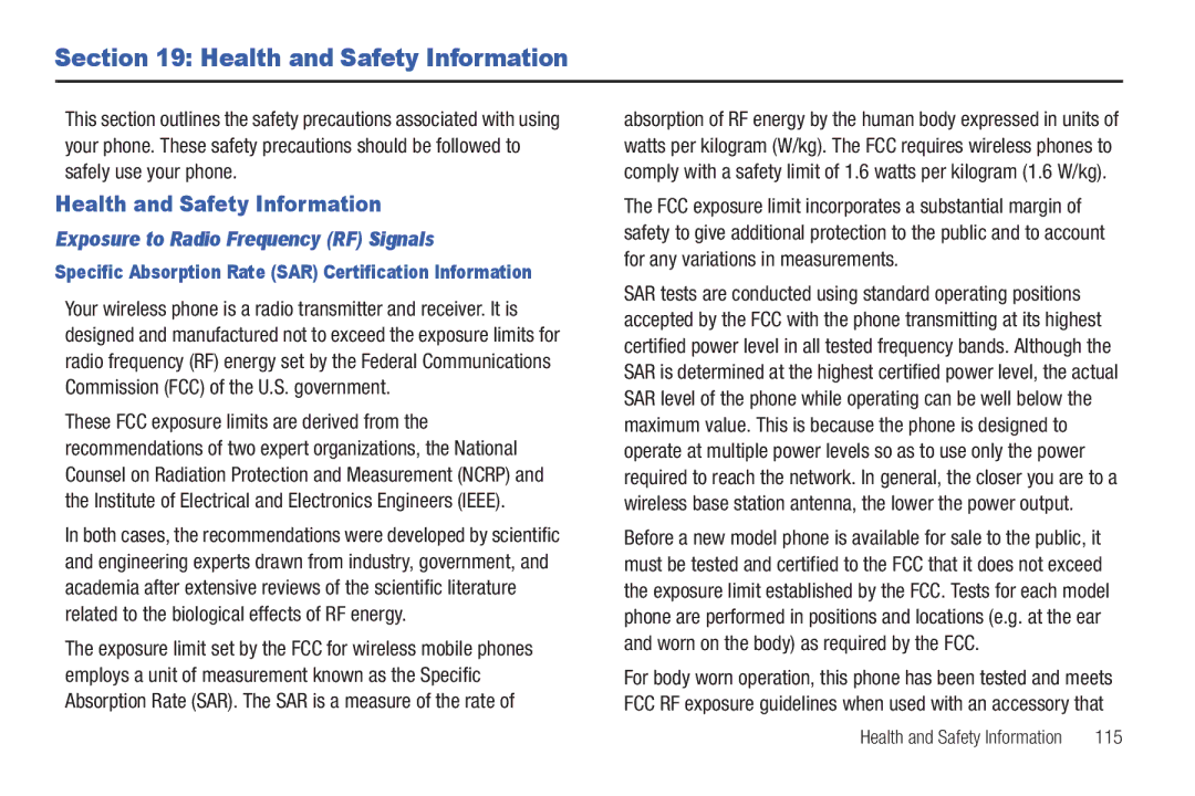 Samsung SGH-A687ZPAATT user manual Health and Safety Information, Exposure to Radio Frequency RF Signals 