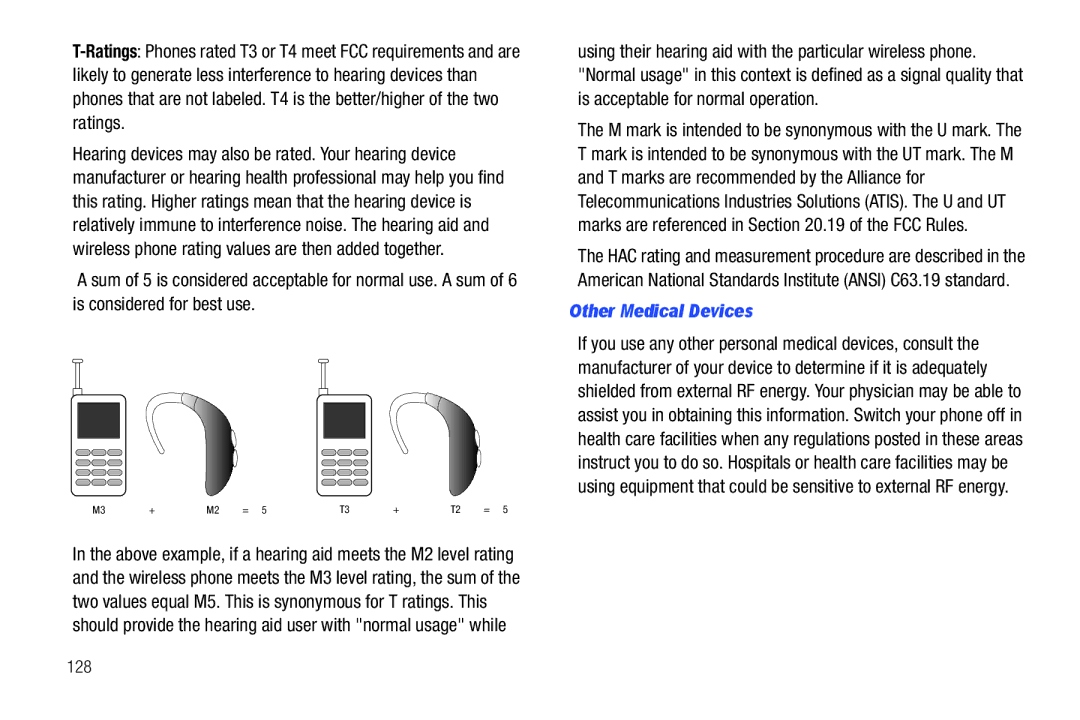 Samsung SGH-A687ZPAATT user manual Other Medical Devices, 128 