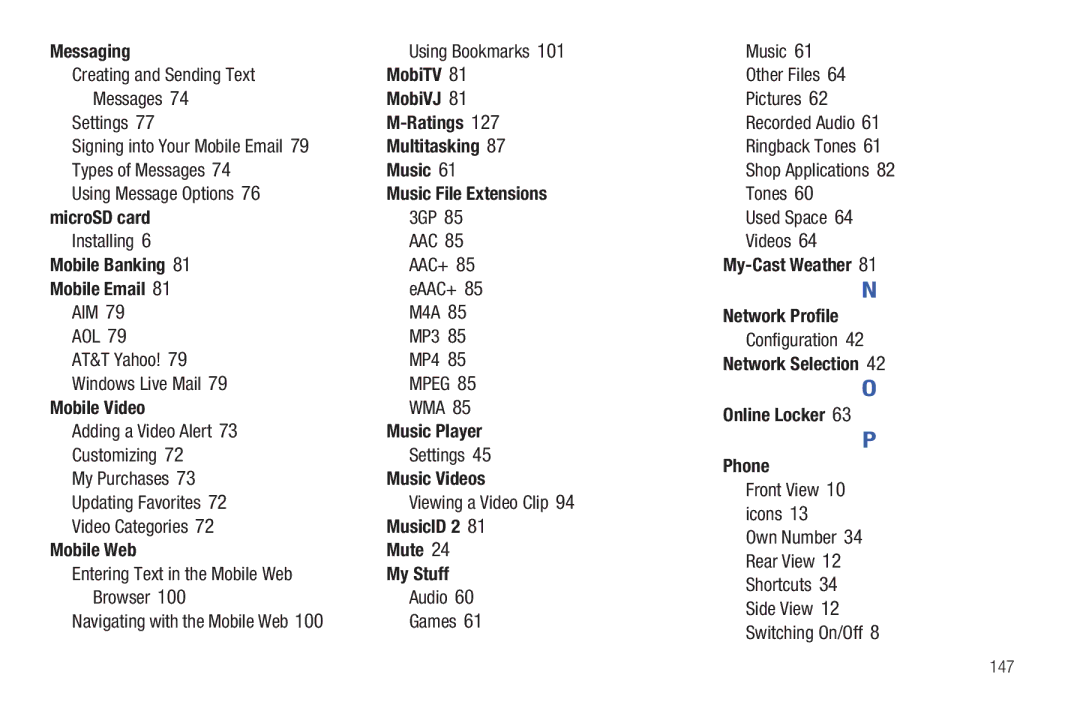 Samsung SGH-A687 MobiTV, MobiVJ, Ratings, Multitasking, Music, MicroSD card, Mobile Banking, Mobile Email, Mobile Video 