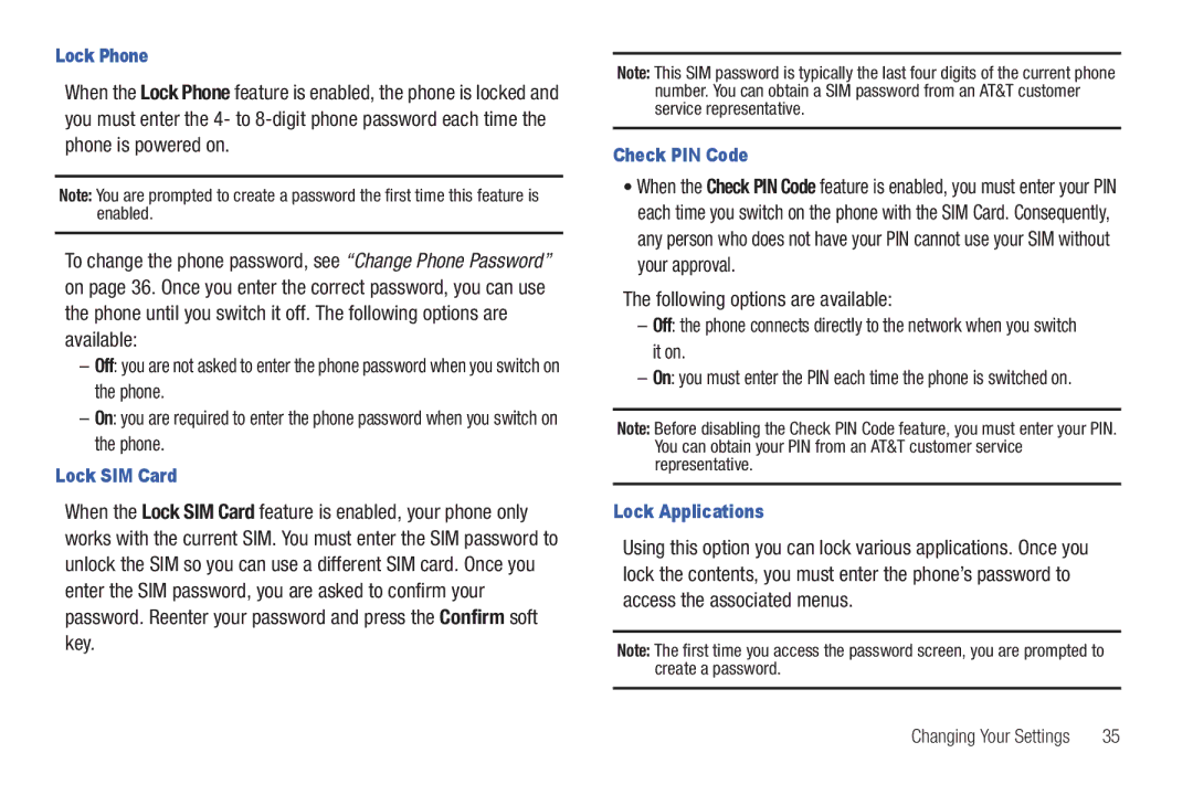 Samsung SGH-A687ZPAATT user manual Lock Phone 