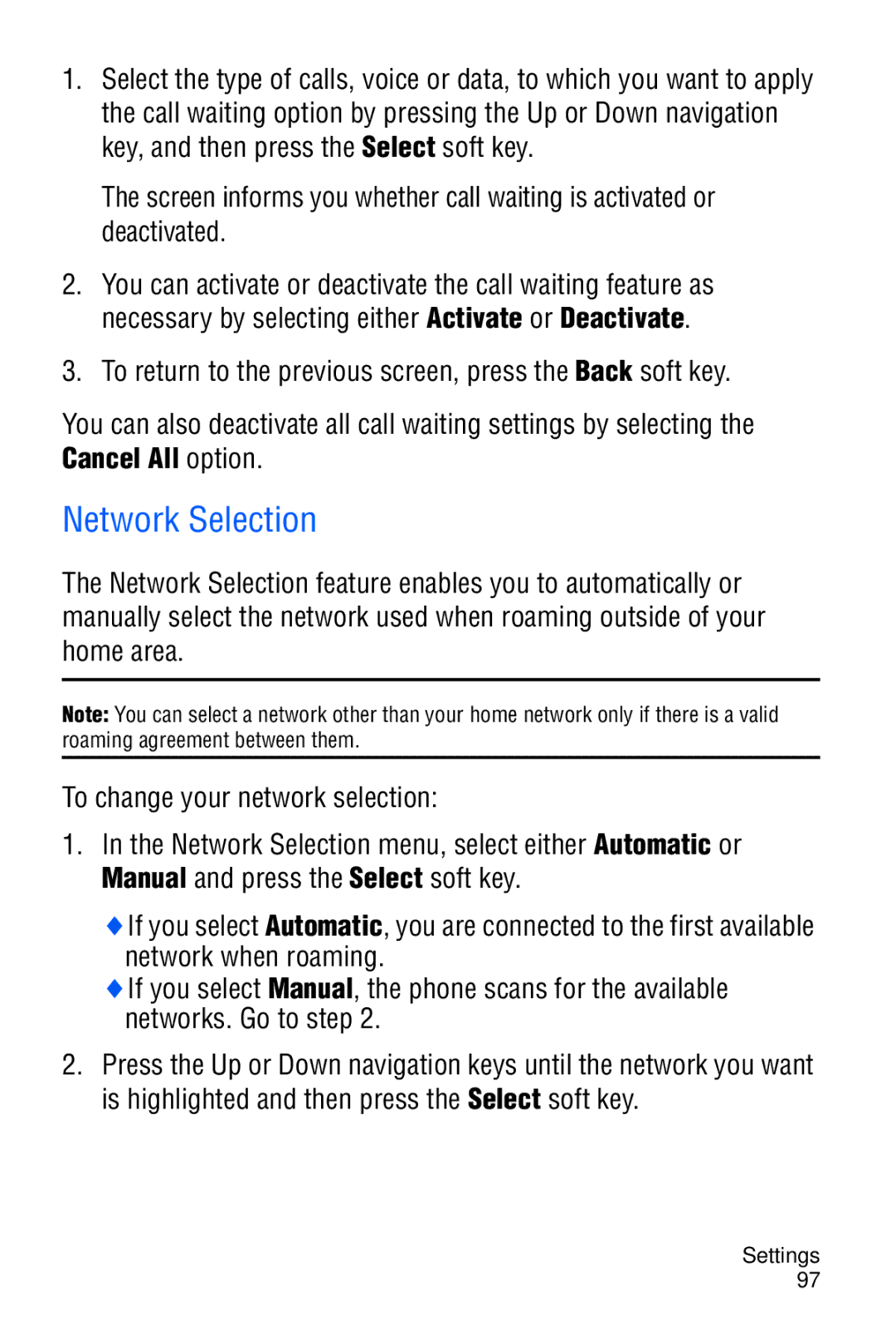 Samsung SGH-C327 user manual Network Selection 