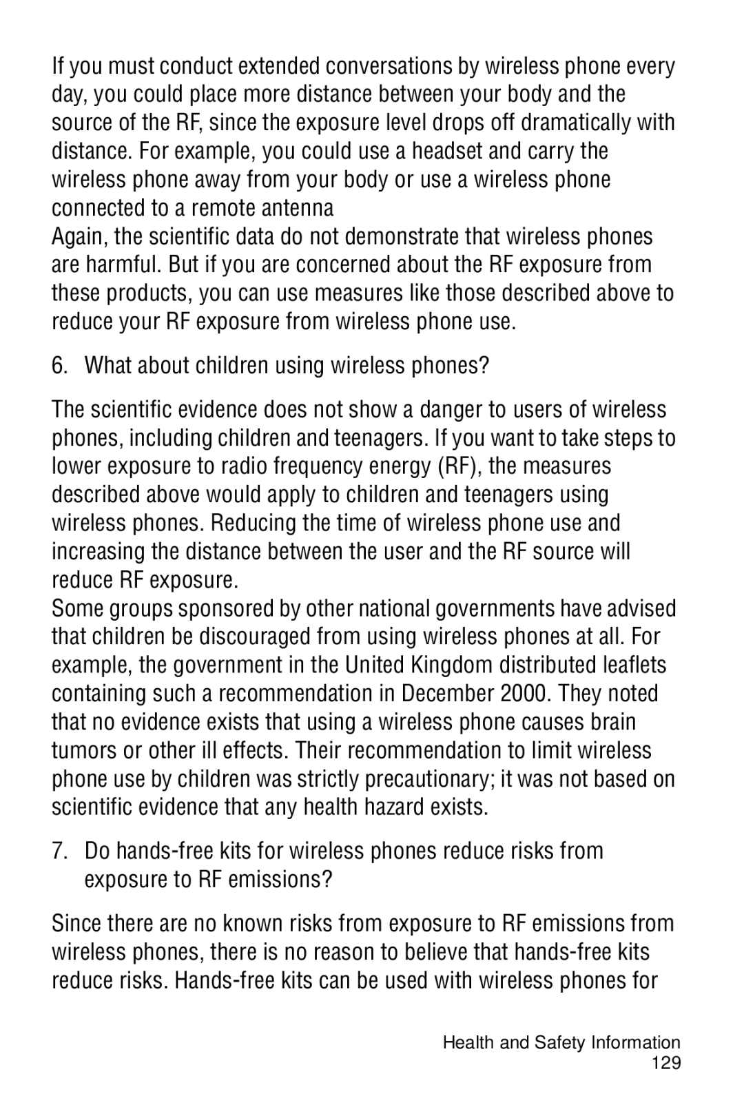 Samsung SGH-C327 user manual What about children using wireless phones? 