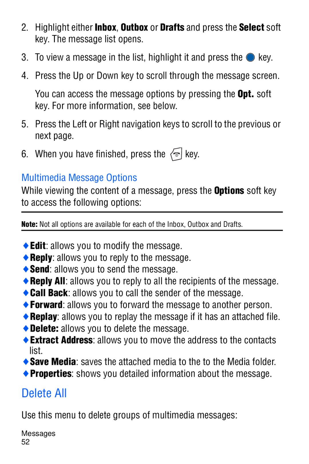 Samsung SGH-C327 user manual Properties shows you detailed information about the message 