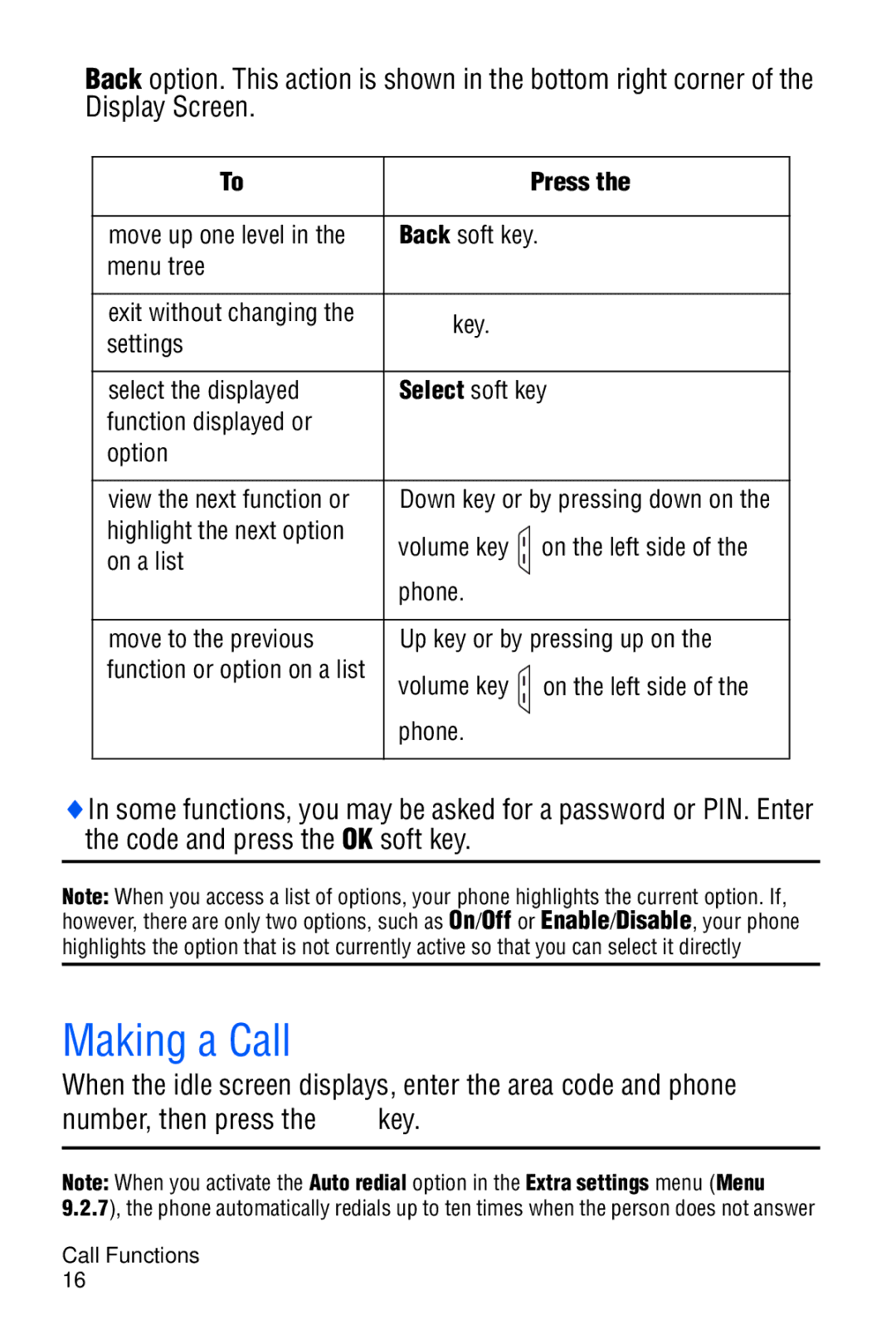 Samsung SGH-D606 user manual Making a Call, Press 