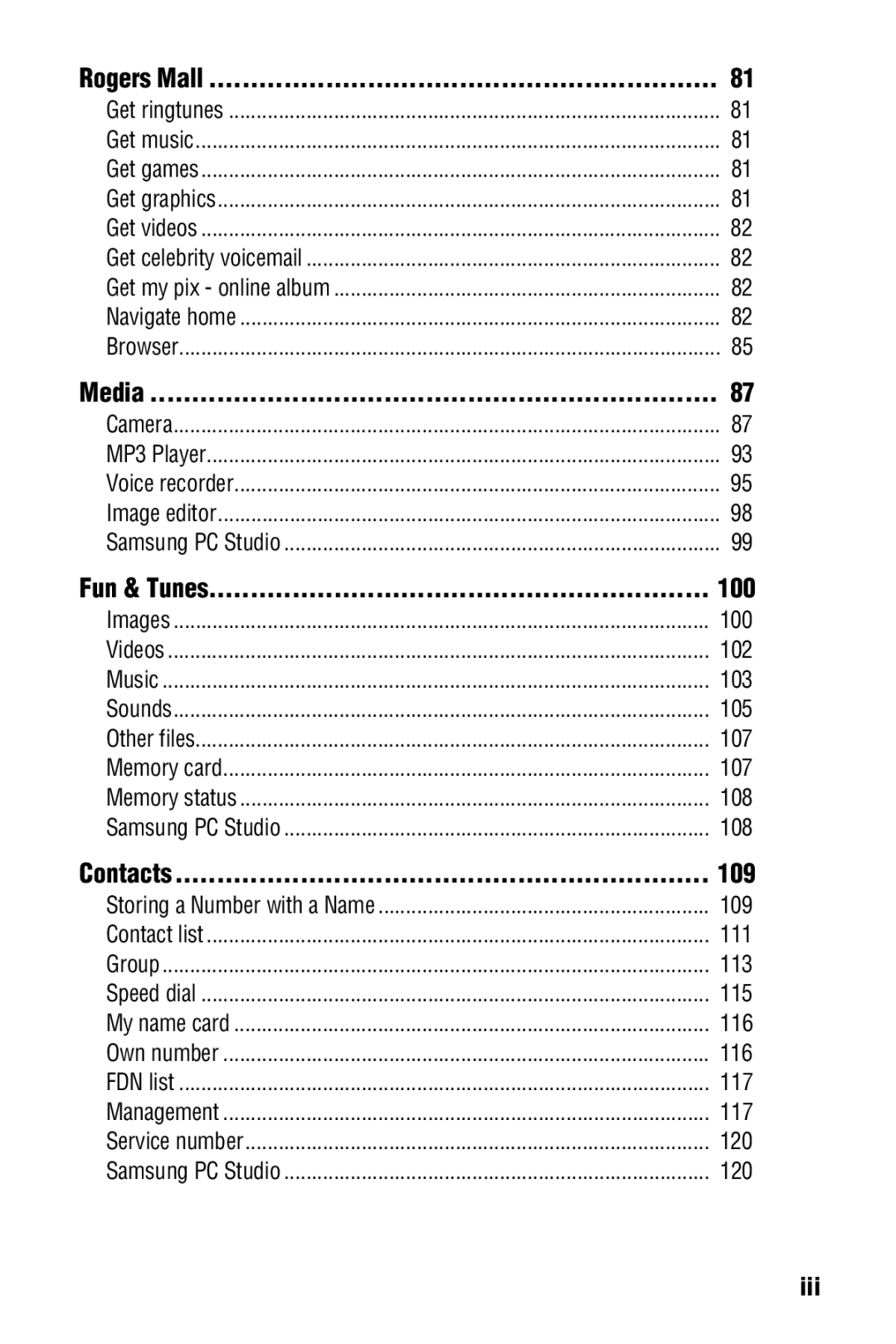 Samsung SGH-D606 user manual Media 