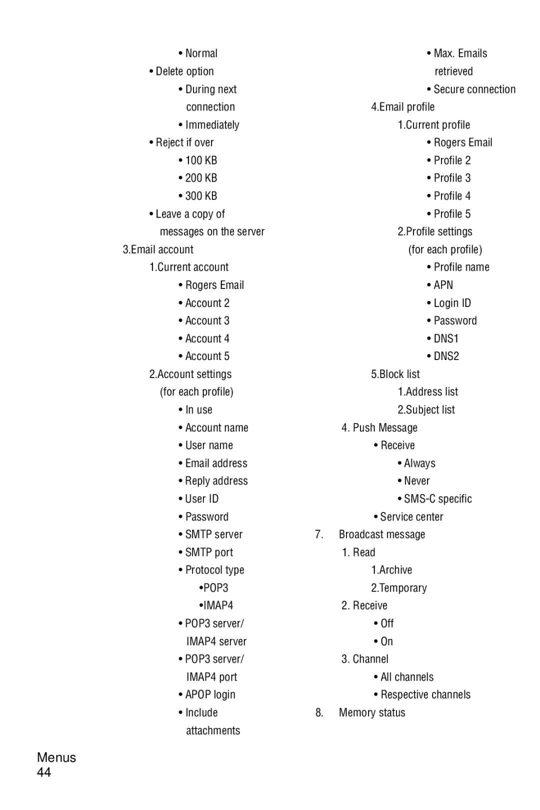 Samsung SGH-D606 user manual POP3 