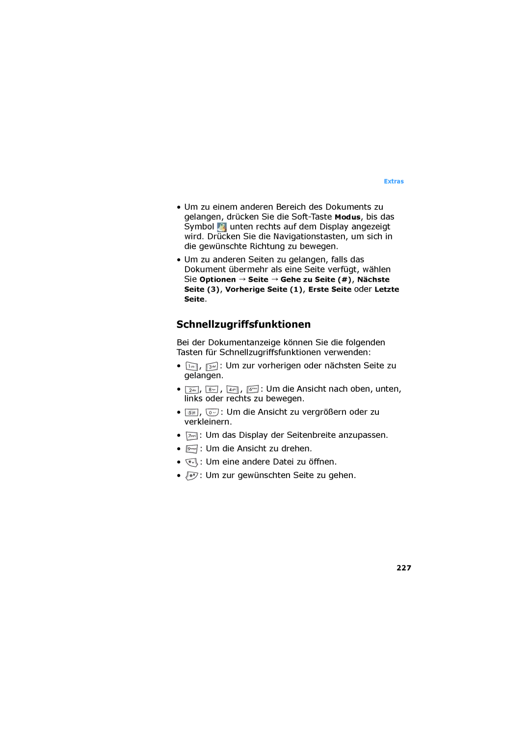 Samsung SGH-D730IBADBT manual Schnellzugriffsfunktionen, 227 