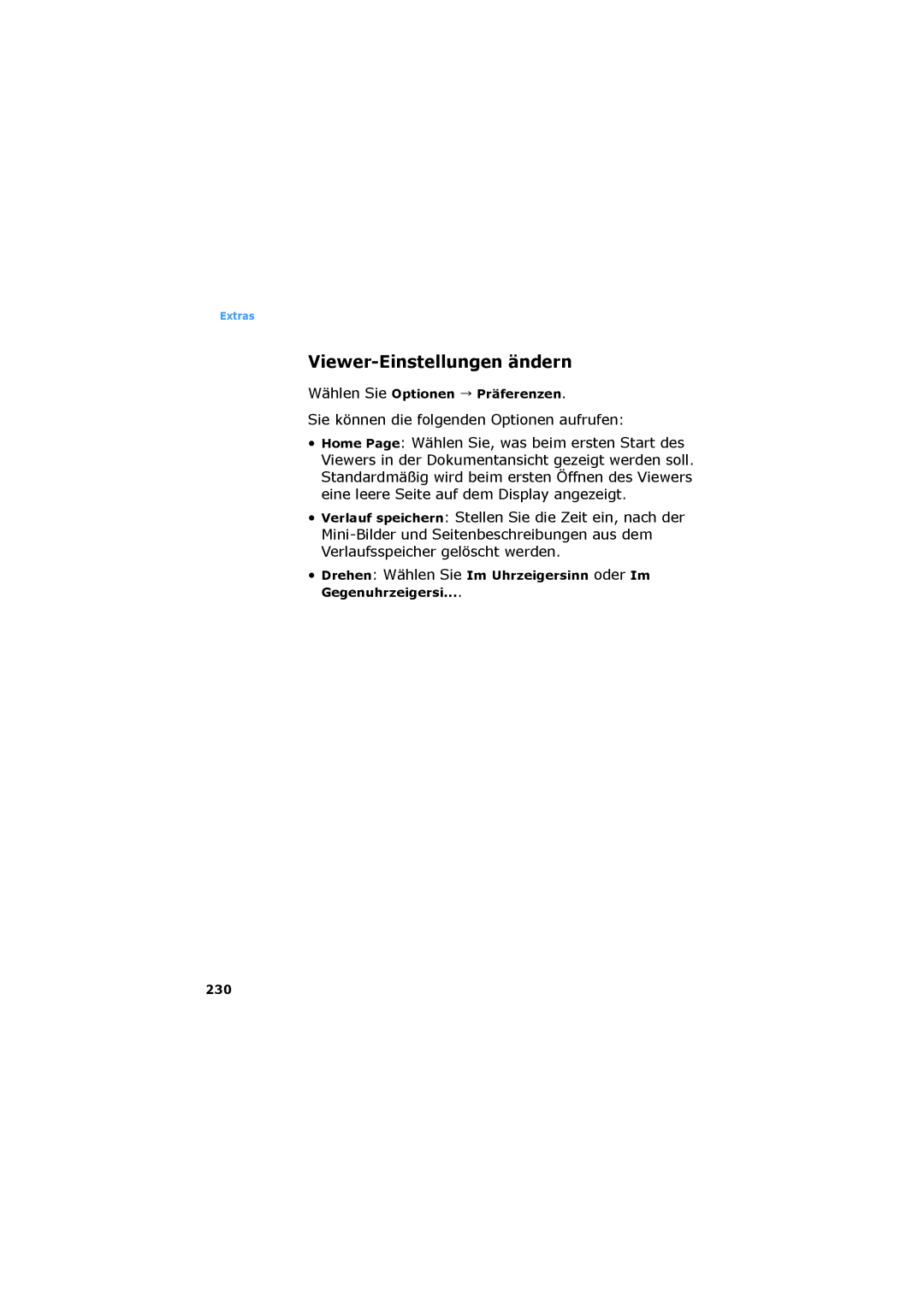 Samsung SGH-D730IBADBT manual Viewer-Einstellungen ändern, Sie können die folgenden Optionen aufrufen 