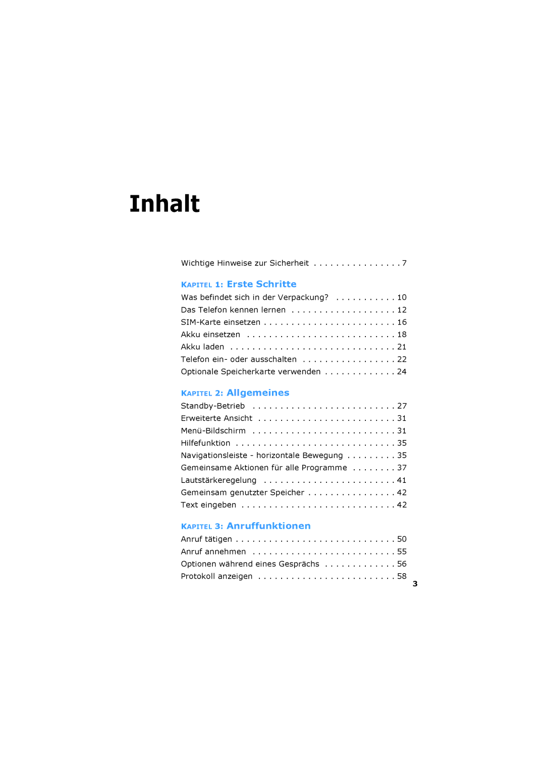 Samsung SGH-D730IBADBT manual Inhalt 