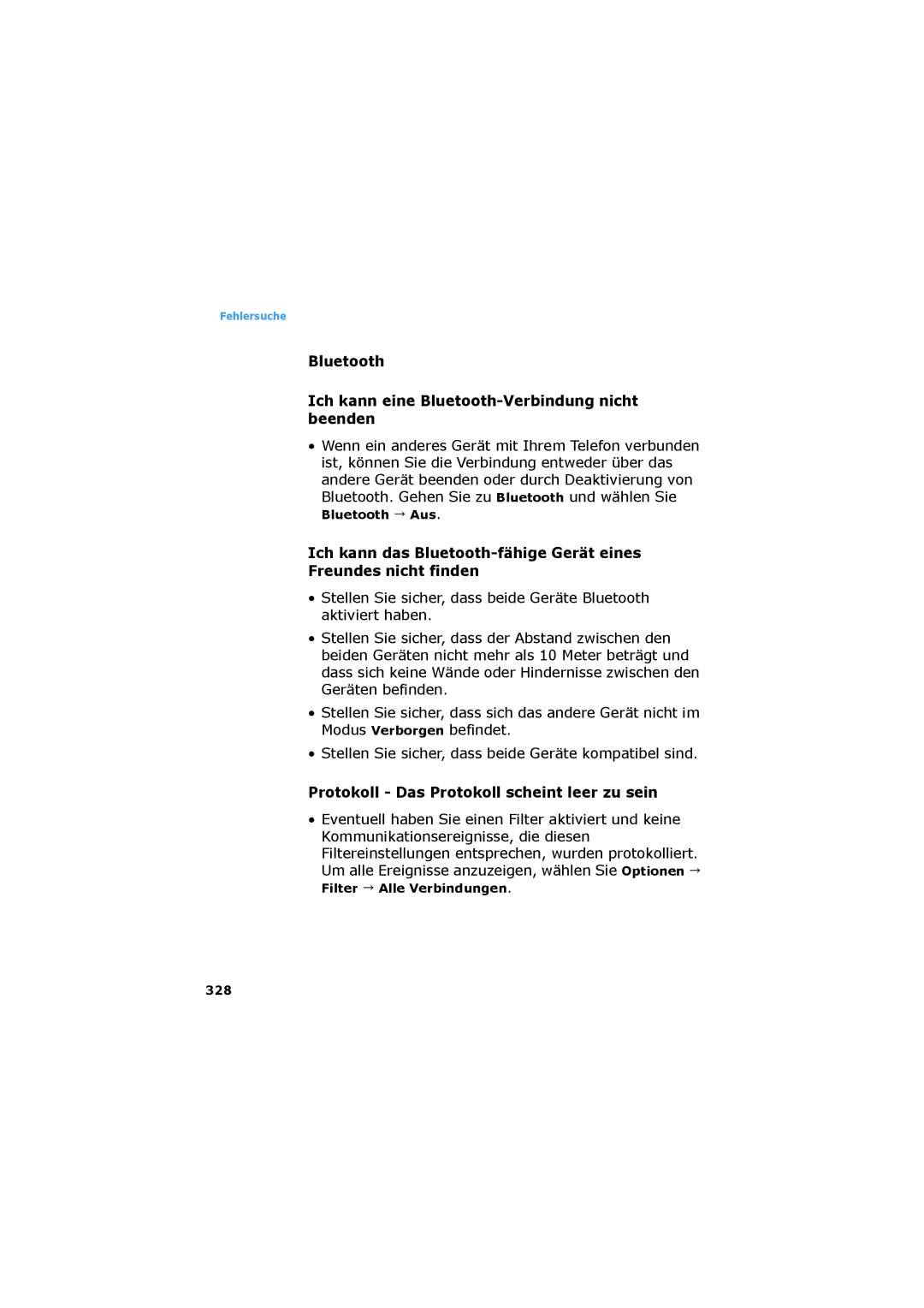 Samsung SGH-D730IBADBT manual Bluetooth Ich kann eine Bluetooth-Verbindung nicht beenden, Bluetooth Aus 