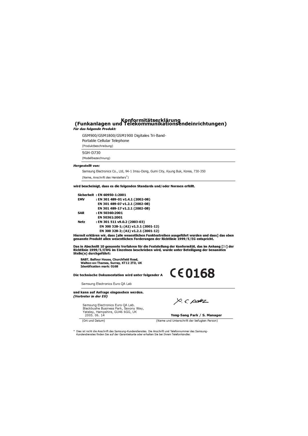 Samsung SGH-D730IBADBT manual 