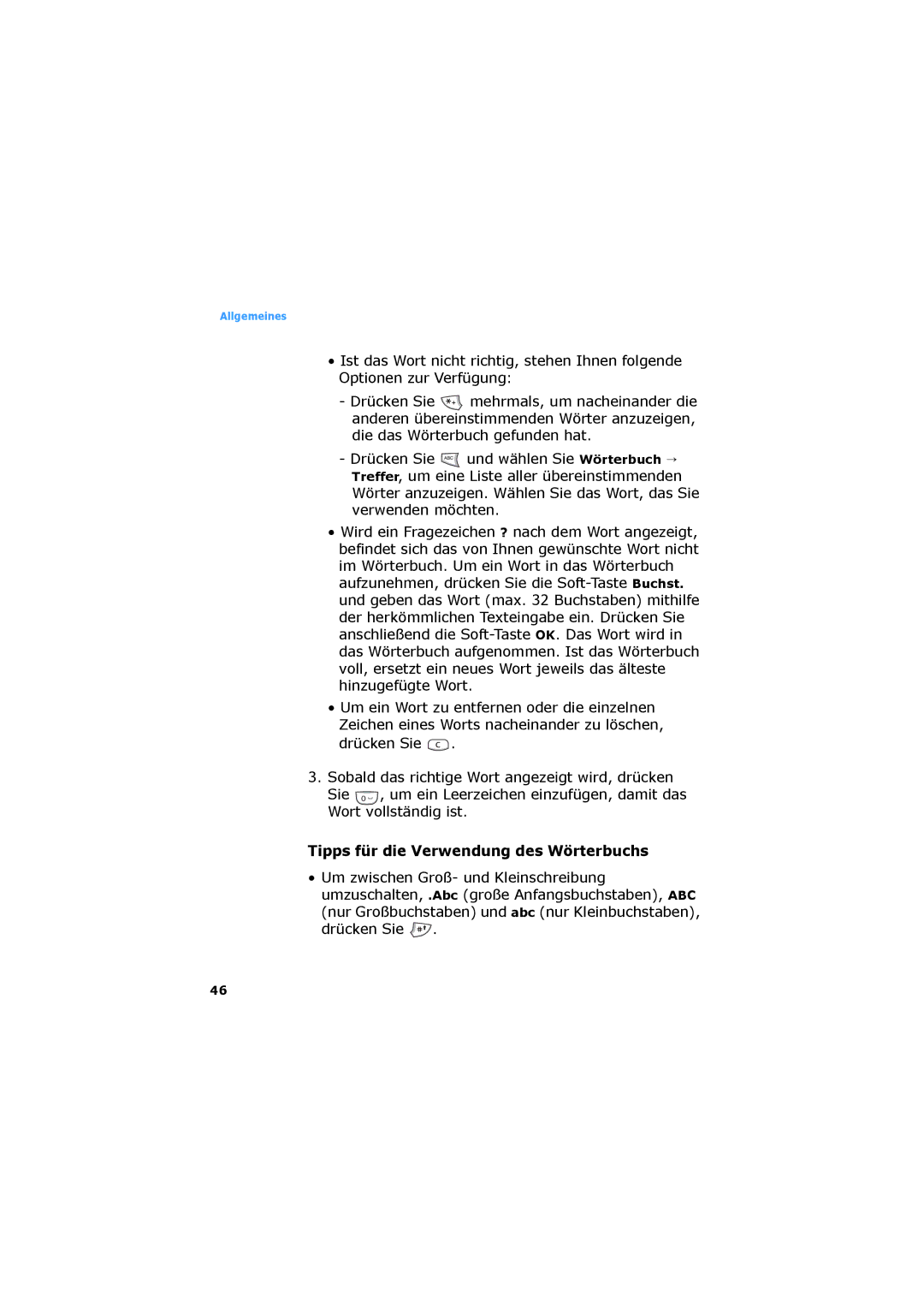 Samsung SGH-D730IBADBT manual Tipps für die Verwendung des Wörterbuchs 