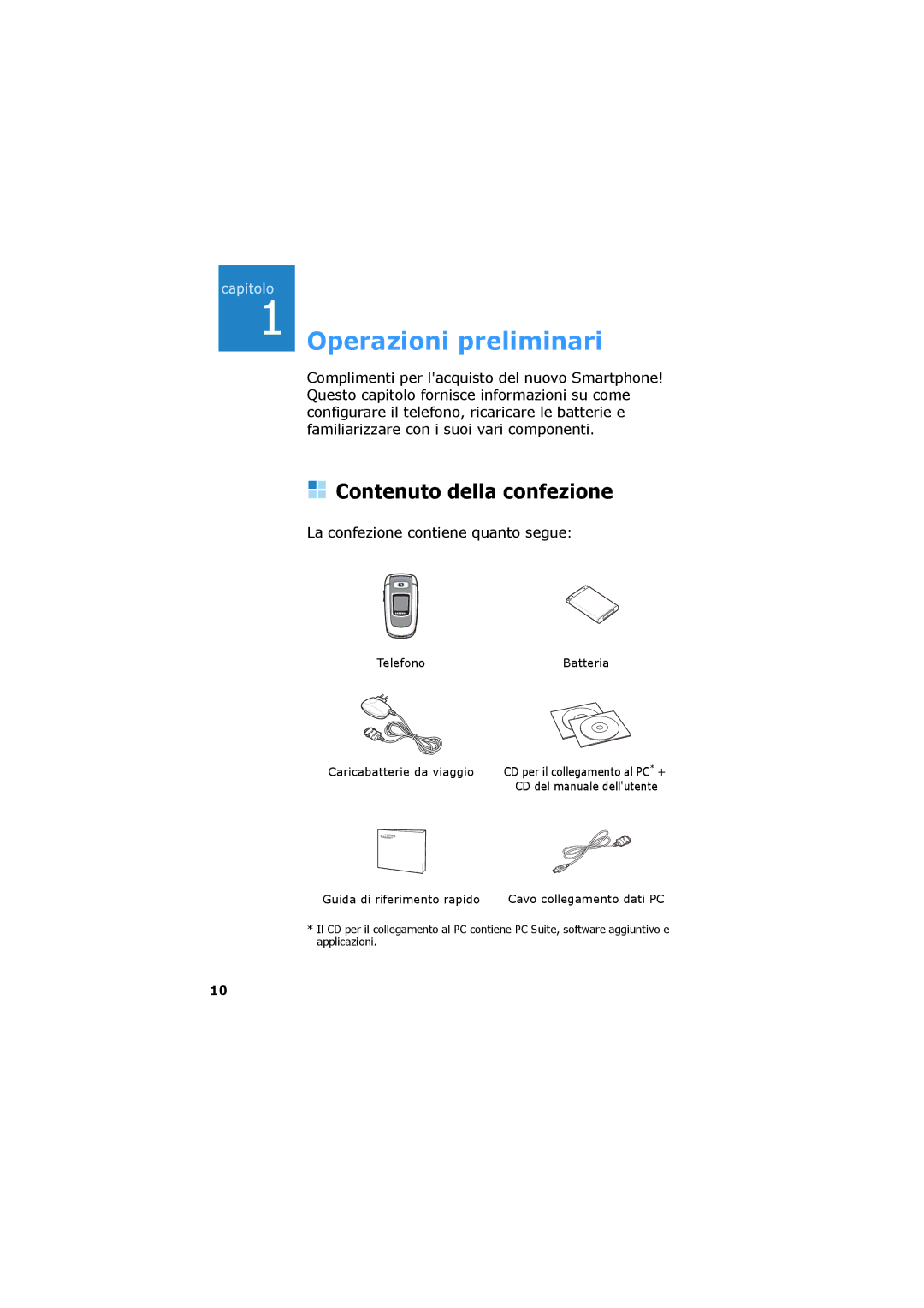 Samsung SGH-D730IBAXET manual Contenuto della confezione, La confezione contiene quanto segue 