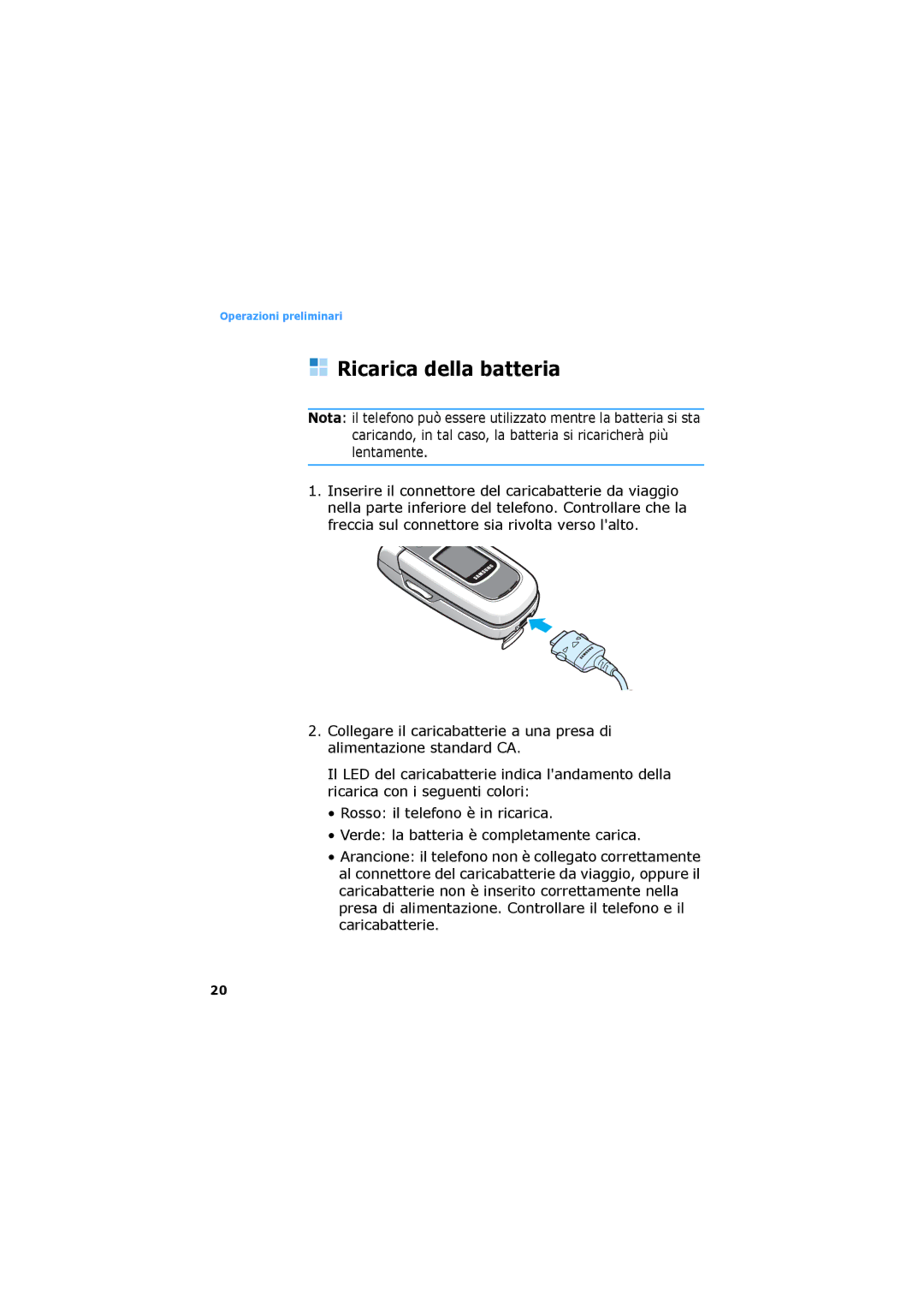 Samsung SGH-D730IBAXET manual Ricarica della batteria 