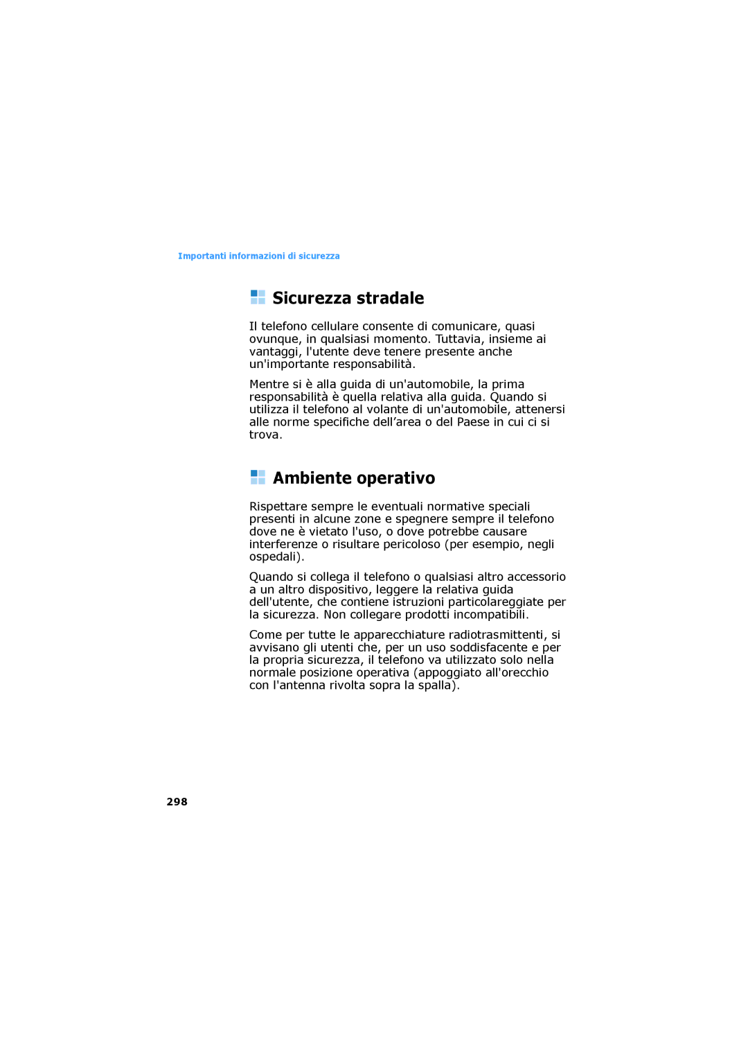 Samsung SGH-D730IBAXET manual Sicurezza stradale, Ambiente operativo 