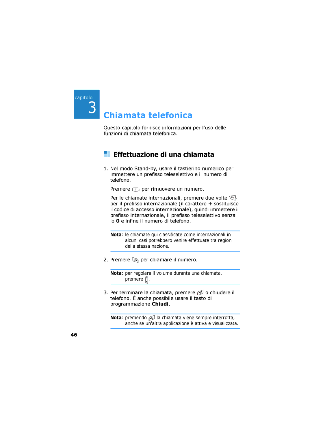 Samsung SGH-D730IBAXET manual Chiamata telefonica, Effettuazione di una chiamata 