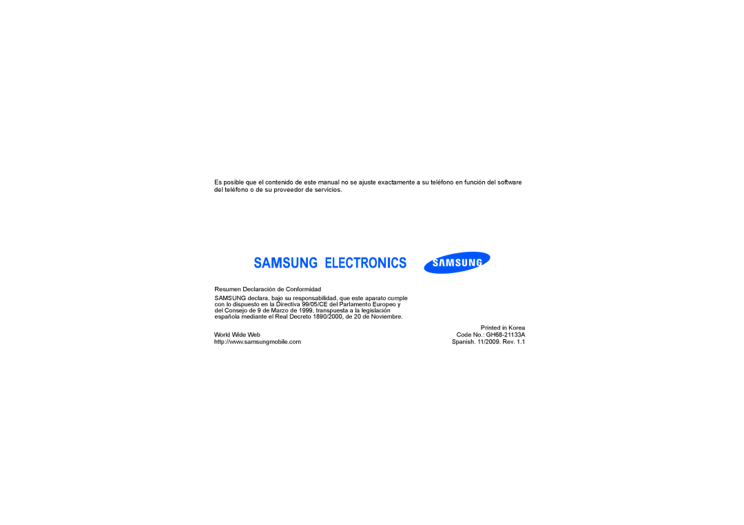 Samsung SGH-D980ZKAFOP, SGH-D980ZKASER manual Spanish /2009. Rev 