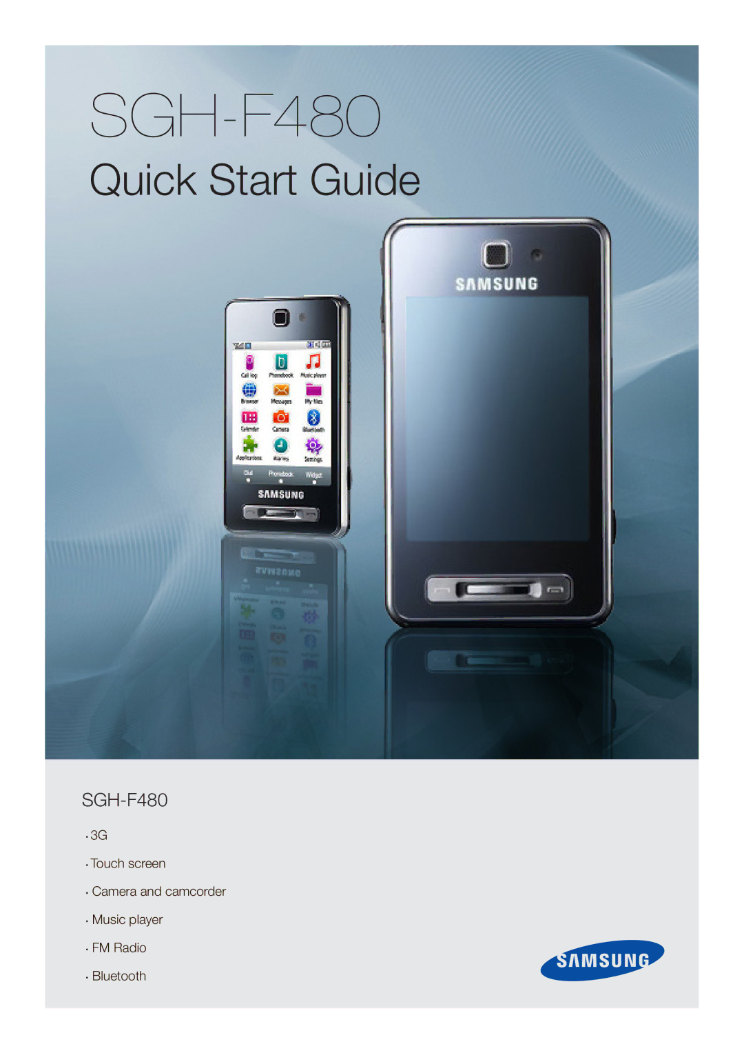 Samsung SGH-F480PWIDTM, SGH-F480ESIDTM, SGH-F480ESZDTM manual 