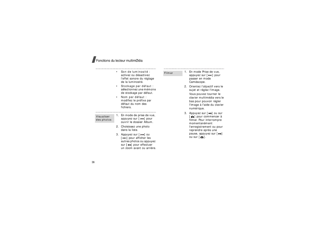 Samsung SGH-F500ZKBXEF, SGH-F500ZKAXEF, SGH-F500ZKABOG manual Son de luminosité, Stockage par défaut, Nom par défaut 