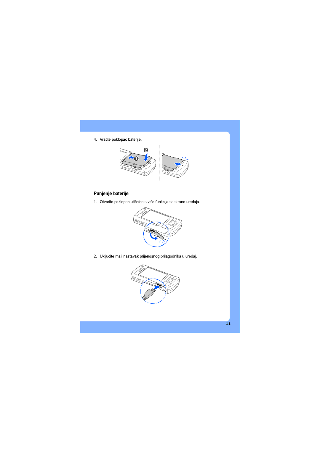 Samsung SGH-G810EAASEB, SGH-G810EAATRA manual Punjenje baterije 