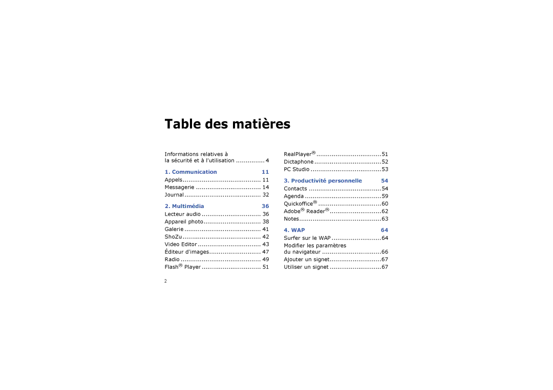 Samsung SGH-G810EAASFR, SGH-G810EACBOG, SGH-G810EACXEF, SGH-G810EACSFR, SGH-G810EAAXEF manual Table des matières 